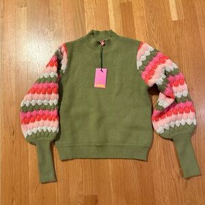 THML Olive and Multicolor Women's Sweater XS NWT